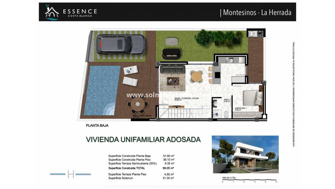 Nieuw gebouw - Half vrijstaand huis - Los Montesinos - Res. Essence